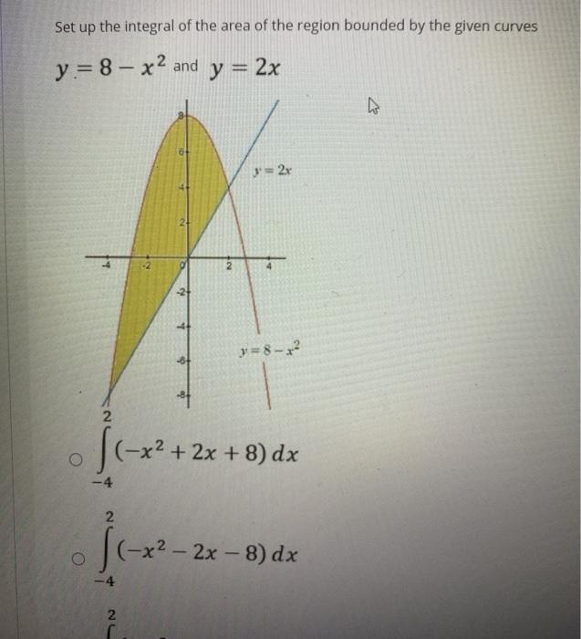Solved Set Up The Integral Of The Area Of The Region Bounded Chegg Com