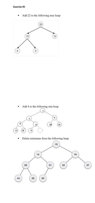 Solved Exercise 13 • Add 22 to the following max heap Add 4 | Chegg.com