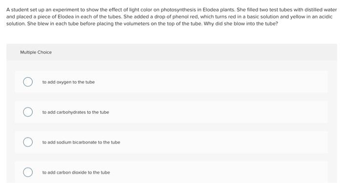 Solved A student set up an experiment to show the effect of | Chegg.com