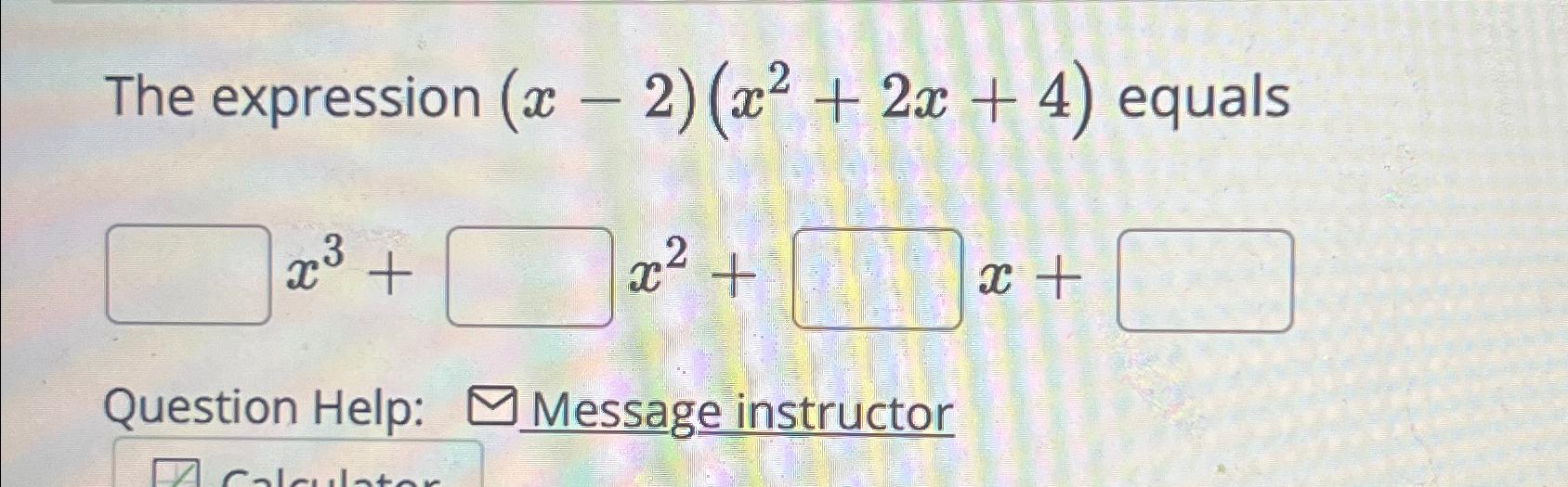 x to the power of 2 equals 4