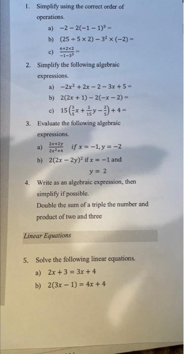 solved-1-simplify-using-the-correct-order-of-operations-a-chegg