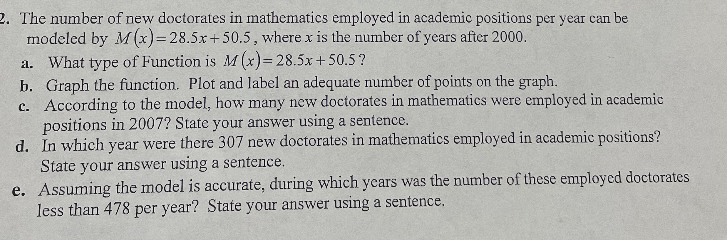 Solved The number of new doctorates in mathematics employed | Chegg.com