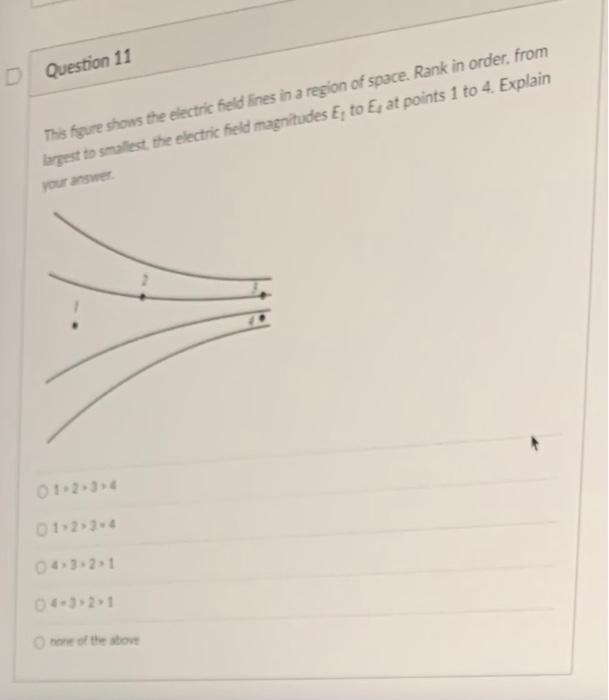 Solved D Question 11 This figure shows the electric field | Chegg.com