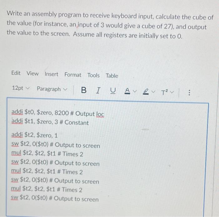 Solved Write an assembly program to receive keyboard input, | Chegg.com