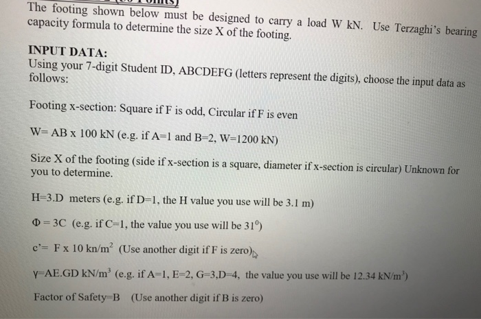 Solved The Footing Shown Below Must Be Designed To Carry Chegg Com