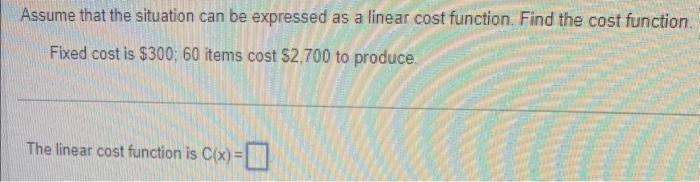 Solved Assume that the situation can be expressed as a | Chegg.com
