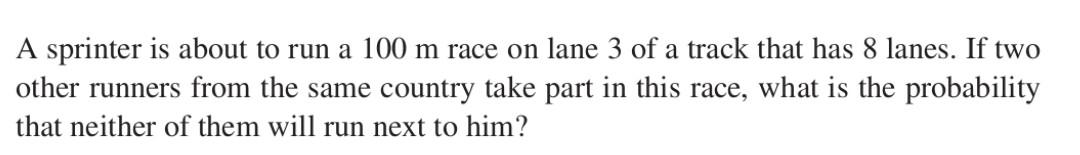 Solved A sprinter is about to run a 100 m race on lane 3 of | Chegg.com