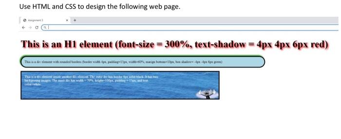 Solved Use HTML and CSS to design the following web page. | Chegg.com