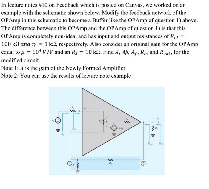 Solved In lecture notes \#10 on Feedback which is posted on | Chegg.com