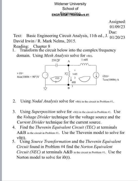 Solved Text: Basic Engineering Circuit Analysis, 11th Ed., | Chegg.com