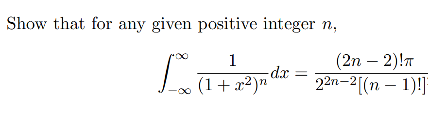 Solved Show that for any given positive integer | Chegg.com