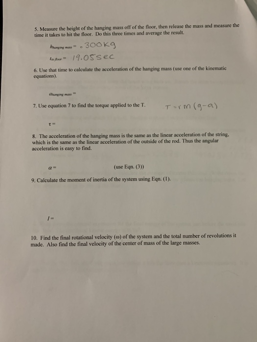 Solved Lab 9: Moment of Inertia and Angular Acceleration | Chegg.com