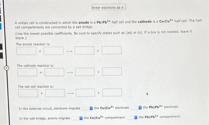 Solved A voltaic cell is constructed in which the anode is a | Chegg.com