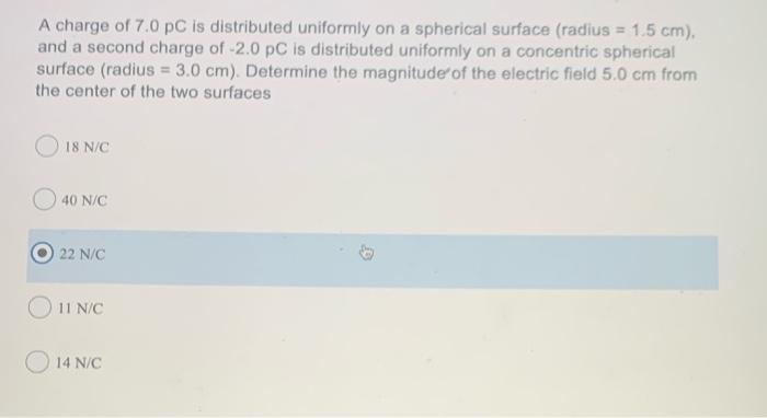 Solved A charge of 7.0 PC is distributed uniformly on a | Chegg.com