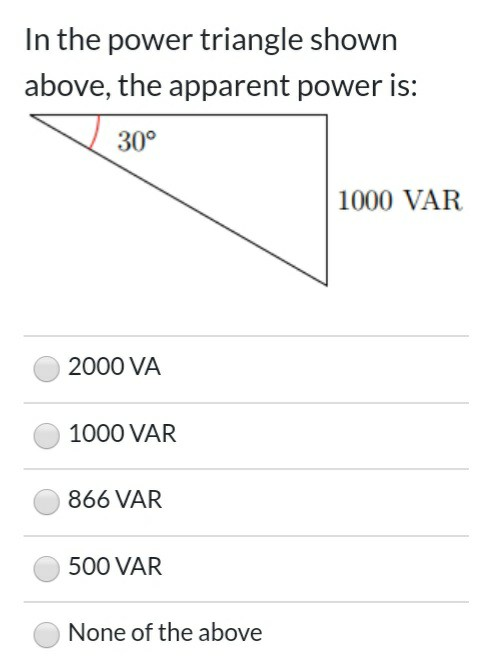 Solved In the power triangle shown above, the reactive power | Chegg.com