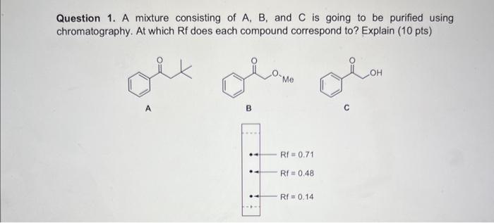 Solved Question 1. A mixture consisting of A,B, and C is | Chegg.com