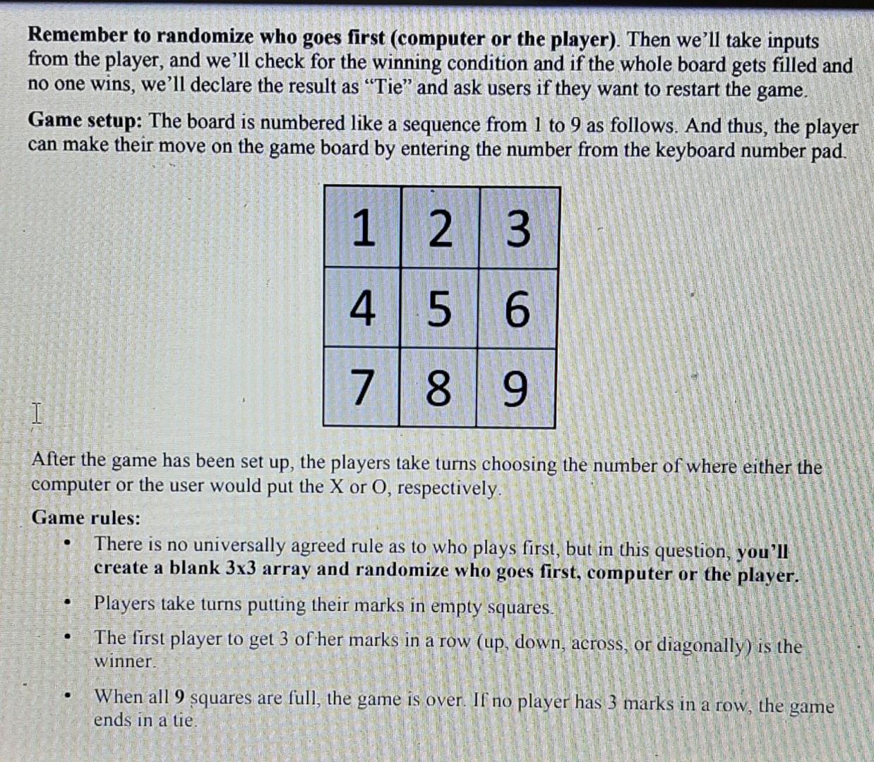 Solved Question 1: Noughts and Crosses Game According to | Chegg.com