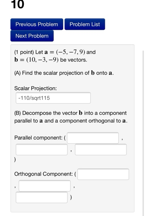 Solved Previous Problem Problem List Next Problem (1 point) | Chegg.com