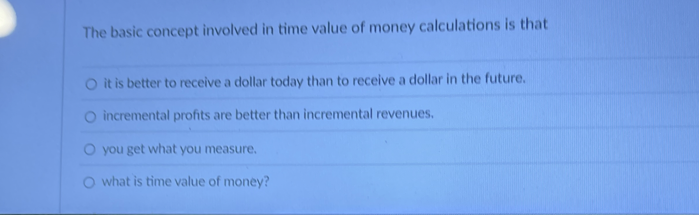 Solved The basic concept involved in time value of money | Chegg.com