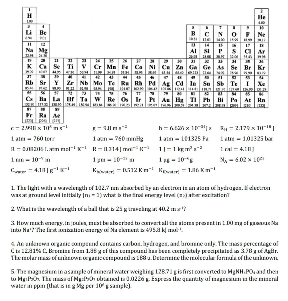 Solved 1 2 H He 1 00 4 00 3 4 5 6 7 8 9 10 Li Ve B S N O Chegg Com