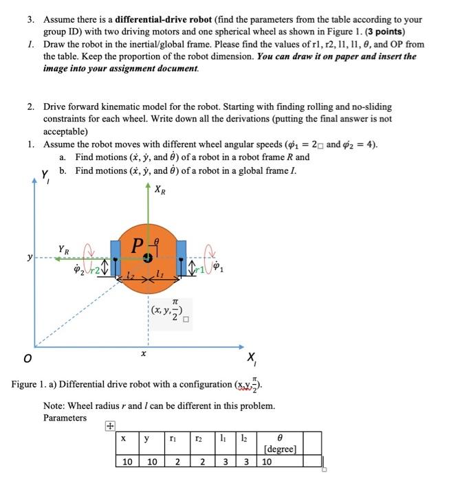 Solved 3. Assume there is a differential-drive robot (find | Chegg.com