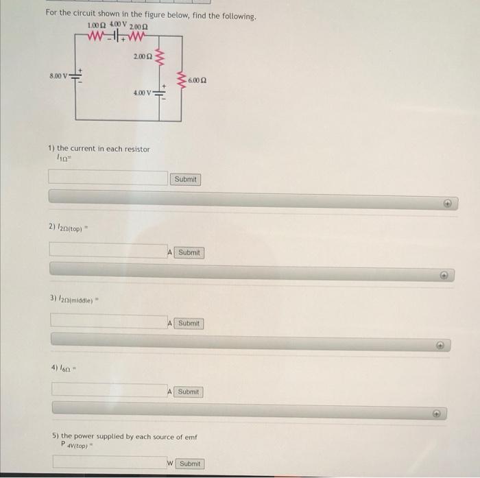 Solved For the circuit shown in the figure below, find the | Chegg.com