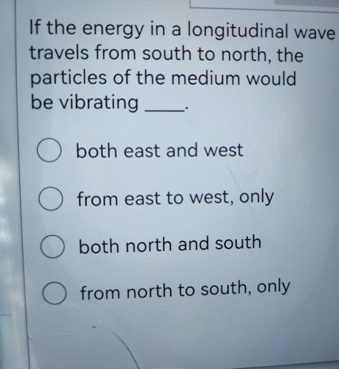 Solved If the energy in a longitudinal wave travels from | Chegg.com