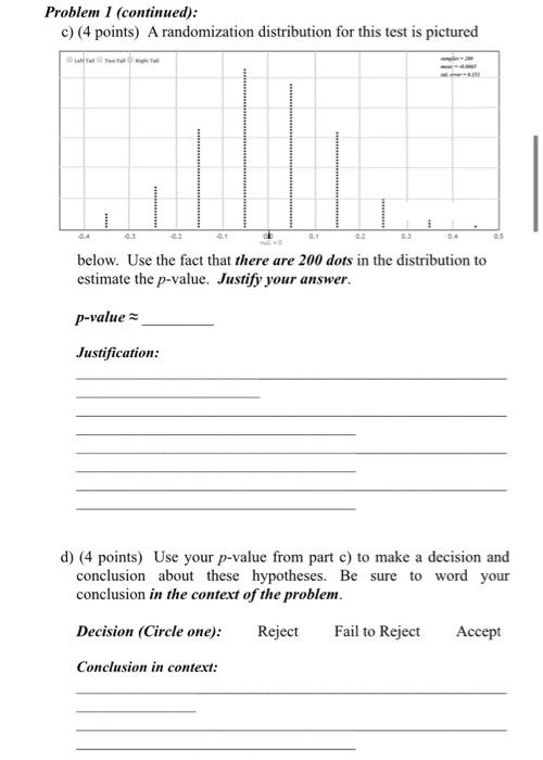 Solved Problem 1: Use the following to answer parts a) – d): | Chegg.com
