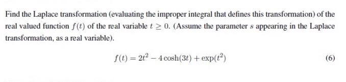 Solved Find the Laplace transformation (evaluating the | Chegg.com
