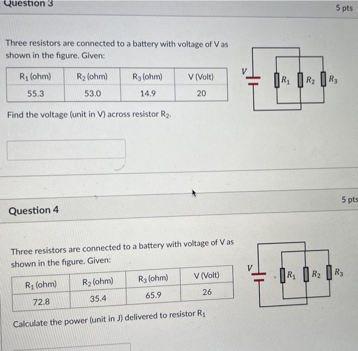 Solved Three Resistors Are Connected To A Battery With | Chegg.com