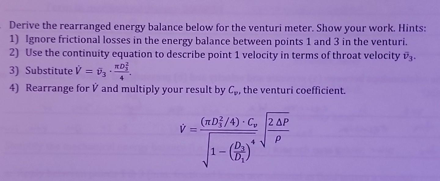 Solved Derive the rearranged energy balance below for the | Chegg.com
