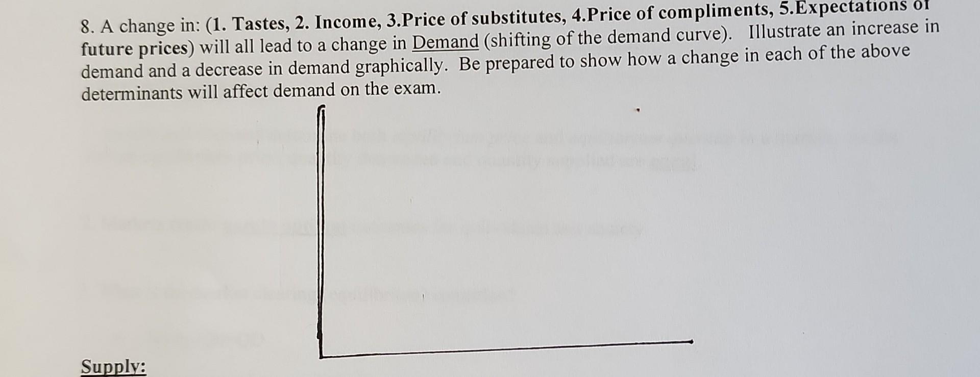solved when there is a change in income, demand... Solved 8. A change in: (1. Tastes, 2. Income, 3.Price of | Chegg.com