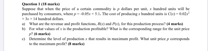 Solved Question 1 (18 marks) Suppose that when the price of | Chegg.com