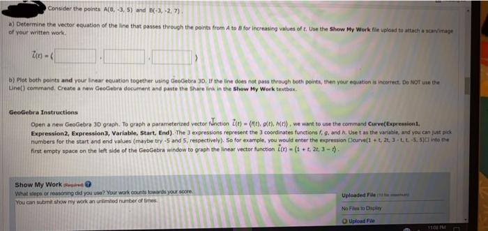 Solved Consider The Points A(-3, 5) And B(-3, -2,7) *) | Chegg.com