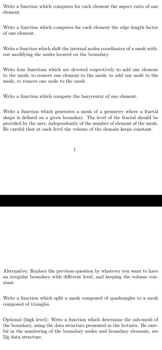 Solved Write a function which computes for each element the | Chegg.com