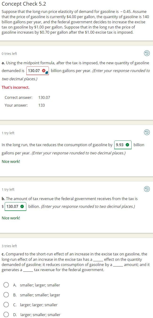 Solved Concept Check 5.2 ﻿Suppose that the long-run price | Chegg.com