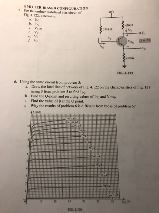 Solved EMITTER-BIASED CONFIGURATION 5. For The | Chegg.com