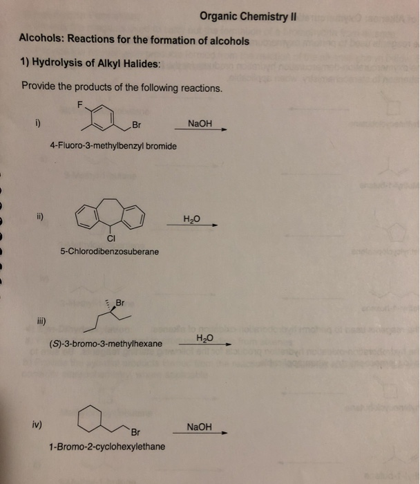 Solved Organic Chemistry II Alcohols: Reactions For The | Chegg.com