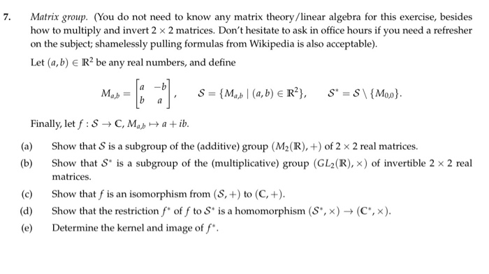 group theory and linear algebra