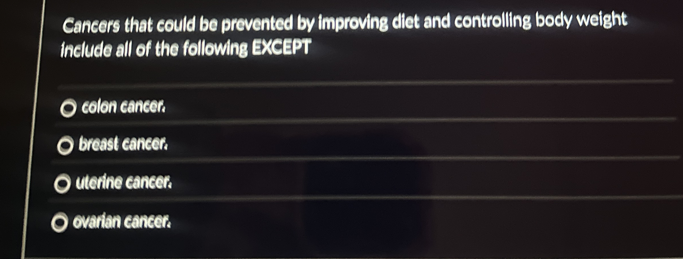 Solved Cancers that could be prevented by improving diet and