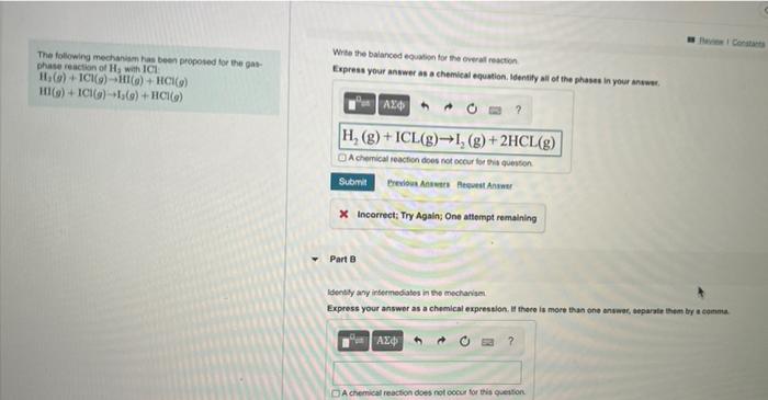 Solved The Following Mechanism Has Been Proposed For The | Chegg.com