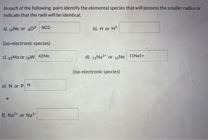 Solved In each of the following pairs identify the elemental | Chegg.com