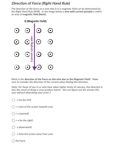 Right Hand Rule Worksheet.pdf Solved Direction of Force (Right Hand Rule) The direction of | Chegg.com