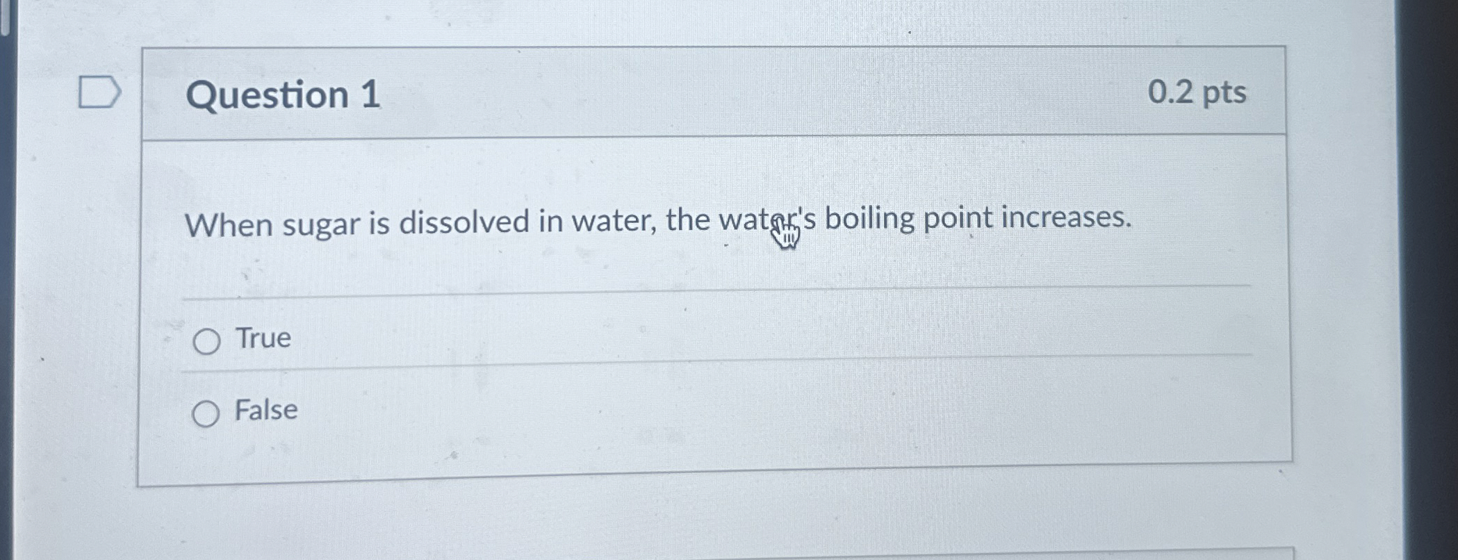 Solved Question 1When sugar is dissolved in water, the | Chegg.com