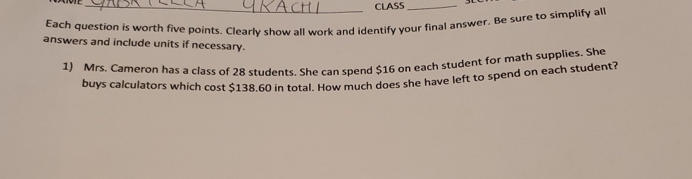Solved Each question is worth five points. Clearly show all | Chegg.com