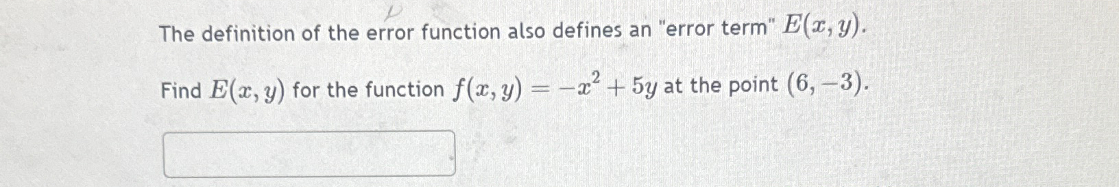 Solved The definition of the error function also defines an | Chegg.com