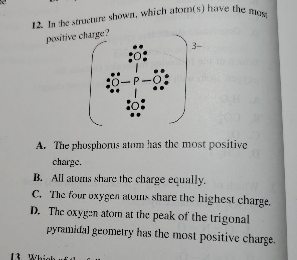 what is the site of an atom's positive charge