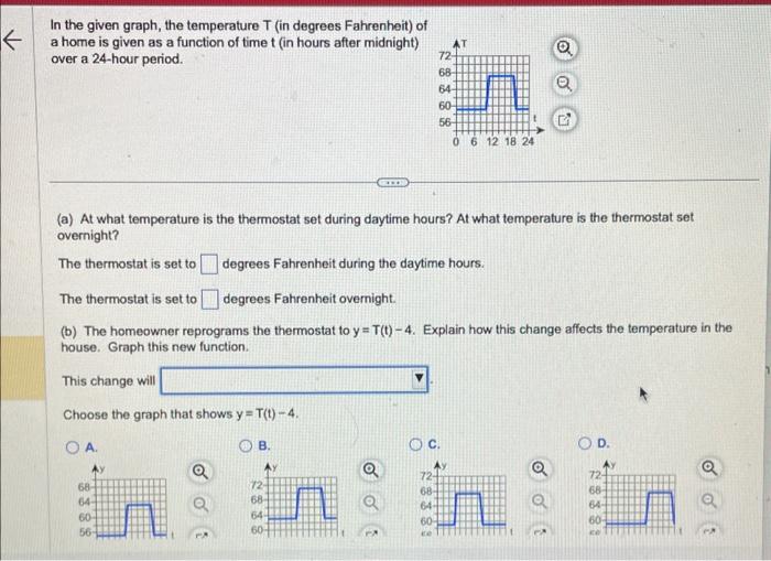 Solved In the given graph, the temperature T (in degrees | Chegg.com