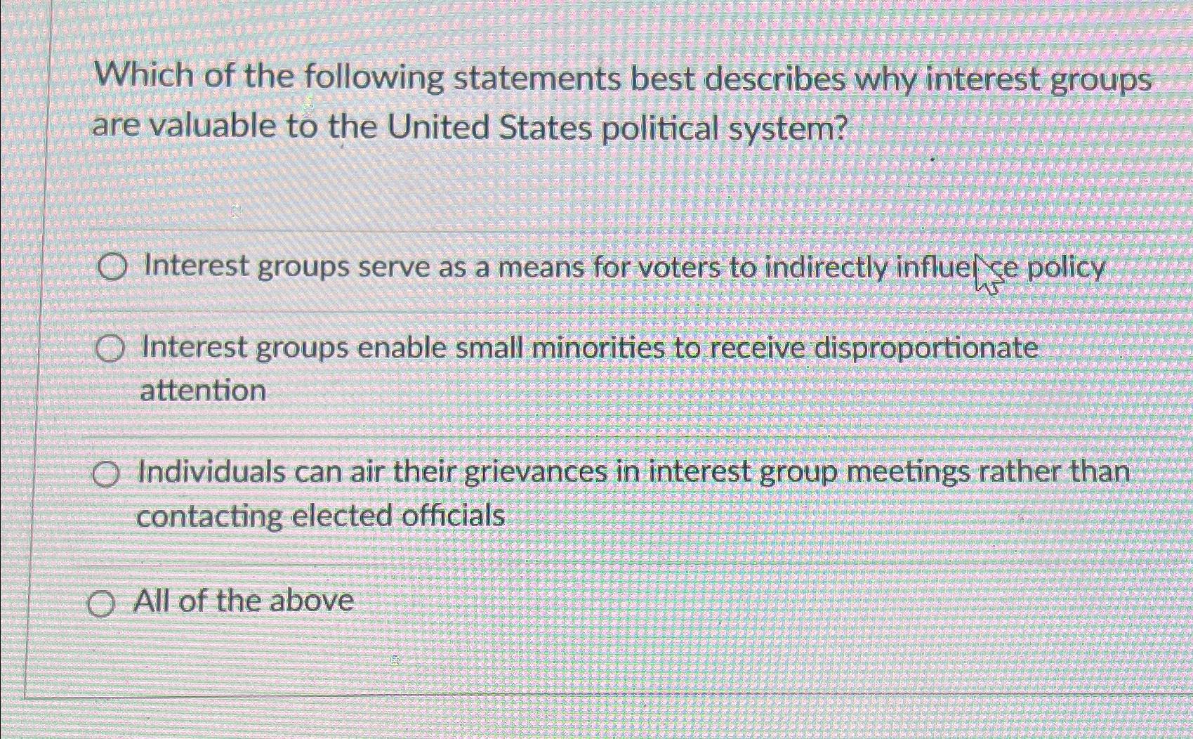 Solved Which of the following statements best describes why