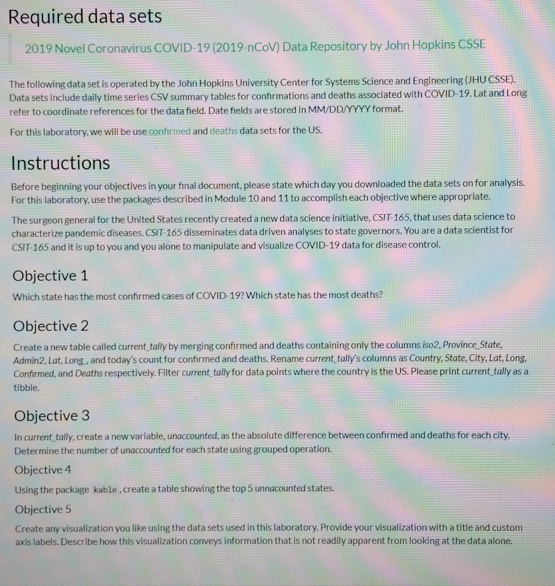 Solved The following data set is operated by the John | Chegg.com